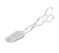 Pince à nourriture vintage en alliage de zinc Pince à pain Buffet Party Traiteur Pince de service Vaisselle de cuisine pour la cuisson et les repas de famille Argent 21,5 x 11,5 cm