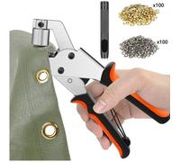 Pince à Oeillets pour Bâches - Pince a oeillet - lot de 200 Oeillets (Ø 10 mm) - Pince à oeillet Portable pour Tissus, Bâche, Cuir