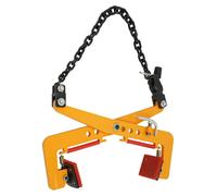 Pince à palettes - Pince de levage/pince de préhension - Capacité de charge 325 kg - Ouverture 12–36 cm - Pour la pierre, le bois, les palettes - Jaune
