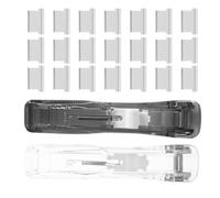 Pince à Papeterie en Plastique et Métal Noire pour Documents | Format Compact et Portable, Prise Sûre, Protection les Rayures, Serrage Rapide des Feuilles