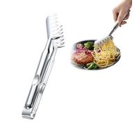 Pince à pâtes, 28,3 cm, pour servir des spaghettis, des pâtes, du tong, de la nourriture, des spaghettis, en acier inoxydable, avec poignée dentelée, pour spaghetti, ustensiles de cuisine