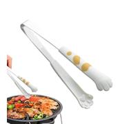 Pince à pattes de chat antidérapante en silicone pour cuisine | Pince de cuisine polyvalente pour cuire des toasts, des bagels, des barbecues, des grillades, des salades, des pâtes, du pain