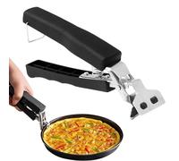 Pince à pizza pour plaques à pizza, pince à pizza en acier inoxydable, pince à four avec protection en silicone, clip de préhension pour micro-ondes, pince pour bols chauds, assiettes ou bols