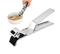 Pince à plaque chauffante en acier inoxydable anti-brûlure avec poignée antidérapante pour cuisine, barbecue, four et cuisinière, avec poignée sûre pour bol, poêle, plat, manipulation des assiettes
