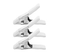 Pince à Ressort Lourde Nickelée 4 Pouces, Lot de 3, avec Couvercle Pvc