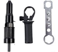 Pince à riveter électrique en alliage d'aluminium Adaptateur de foret pour rivets aveugles de 2,4 à 4,8 mm Outil de réparation de construction métallique Noir