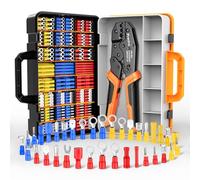 Pince à Sertir, 0.5-6mm² Pince a Sertir à Cliquet avec Boîte, Preciva avec 38 Assortiments 425 Cosses Électriques, 0.5-6m㎡（ AWG20-10）Pince à Sertir Isolée Pour la Maintenance Électrique