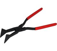 Pince à sertir 2828 - Pince à sertir spéciale forgée, mâchoires 80 mm trempées, bords arrondis, revêtement plastique rouge, idéale pour les sertissages en hauteur et le sertissage précis des angles, p