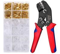 Pince à Sertir, 600 Terminals Sertissage Wire Crimpers Support 0.5-1.5mm2, Pinces Professionnelles Outil à Sertir (Rouge)