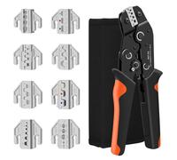 Pince à sertir 9-en-1 avec outil de sertissage pour connecteurs solaires MC4, de 0,5 à 35 mm², de couleur noire