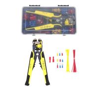 Pince à Sertir à Cliquet pour Cosses Isolées, Outil de Sertissage | Nylon, Cuivre et Acier, pour Composants à Broche et Batteries, Bricolage Domestique, Couleur Jaune