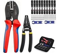 Pince à sertir à énergie solaire, kit pour câbles PVC de 2,5/4/6 mm², comprenant une pince à dénuder et 10 paires de connecteurs de câble
