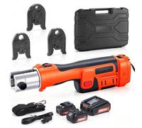 Pince à sertir électrique - Ensemble de presse 18 V, 32 kN - 3 mors de sertissage M15/M22/M28 - Tête rotative à 180° - Batterie lithium-ion 4,0 Ah - Pour tubes en acier inoxydable jusqu'à 54 mm - Dure