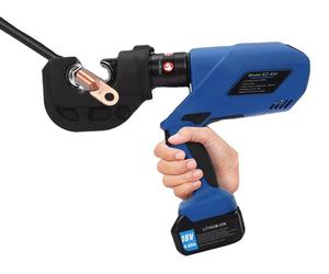 Pince à sertir électrique-hydraulique, tension 18 V, force de sertissage 120 kN, compatible avec des sections de 16 à 400 mm², course de 42 mm, batterie lithium-ion de 40 Ah