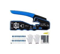 Pince à sertir Ethernet RJ45/Cat5e/Cat6/Cat6a, outil de sertissage for fiches modulaires 8 broches, avec Mini dénudeur fil Pour le bricolage