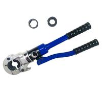 Pince à sertir hydraulique - 10T/98kN - Version pour charges lourdes - 3 matrices de sertissage - Ressort à billes - Corps en acier avec poignées en caoutchouc - Bleu/Noir/Argent