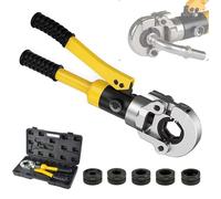 Pince à Sertir Hydraulique 10T avec 5 Ensembles de Moules à Sertir Sertisseuse Tête Pivotante à 360° pour Tubes Acier Inoxydable