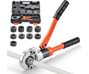 Pince à sertir hydraulique - Kit d'outils de sertissage pour tuyaux - Mâchoires TH 16/20/26/32 mm - Mâchoires en V 12/15/18/22/28 mm - Pour tuyaux PEX et composites aluminium - Pour tuyaux en acier in