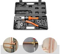 Pince à sertir hydraulique - Kit d'outils hydrauliques manuels - Force de pression de 10 tonnes - Qualité professionnelle - Pour le travail des métaux - Orange