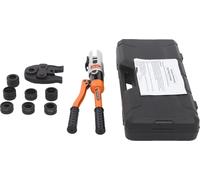 Pince à sertir hydraulique - Manuelle 10 t - 8 mâchoires de sertissage 16–32 mm - Profil U & TH - Course 20 mm - Acier/aluminium - Orange