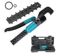 Pince à sertir hydraulique - Modèle YQK-70, manuelle, pour cosses de câble - 8 tonnes - 4–70 mm², 8 embouts, course de 10 mm, pour cosses en cuivre/aluminium - Couleur : bleu