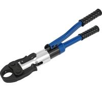 Pince à sertir hydraulique - Outil de sertissage 10 t - Jeu de 7 mâchoires en V V12, V14, V15, V16, V18, V22, V28 - Course 20 mm - 41×12 cm - Bleu