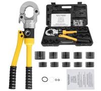 Pince à sertir hydraulique - Outil de sertissage - Profil TH & V - Pour PEX, cuivre, acier inoxydable - Pression réglable - Force de sertissage élevée - Pour la plomberie et le bricolage
