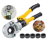 Pince à sertir hydraulique, plage de sertissage de 16 à 32 mm², entrée d'huile à deux vitesses, compatible avec les tubes en aluminium, en plastique et en PEX, tête pivotante à 360 degrés, constructio