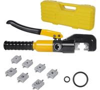 Pince à sertir hydraulique pour cosses de câble - Outil de sertissage manuel 8 t - Pour câbles de 4 à 70 mm² - Pour câbles haute tension - Jaune