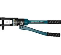 Pince à sertir hydraulique pour cosses de câble - Pince à sertir manuelle hexagonale - Pression 120 kN - Kit de 11 mâchoires 16-300 mm² - Pour cosses de cuivre - Longueur 47 cm - Vert/noir