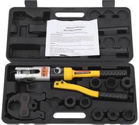 Pince à sertir hydraulique pour tubes,manuelle, 8 moules inclus, jaune
