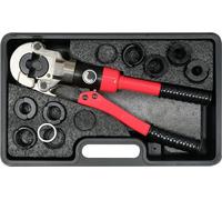 Pince à sertir hydraulique pour tubes PEX, de 16 à 32 mm, avec 8 matrices