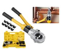 Pince à sertir hydraulique pour tubes, plage de sertissage 16-32 mm², matrices de 16, 20, 25, 26 et 32 mm², conception compacte, alimentation en huile à deux voies, tête pivotante à 360 degrés