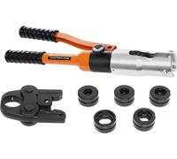 Pince à sertir hydraulique professionnelle 10 t, portable avec tête pivotante à 360°, argent, kit avec mâchoires TH/U/V/M
