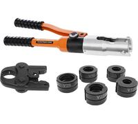 Pince à sertir hydraulique professionnelle, 10 t, tête pivotante à 360°, kit portable avec matrices TH/U/V/M, noir