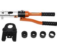 Pince à sertir hydraulique professionnelle, 10 t, tête pivotante à 360°, kit portable avec matrices TH/U/V/M, jaune