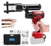 Pince à sertir hydraulique sans fil compatible avec batterie Makita 18 V, sans balais, 16 mm²-300 mm², outil de sertissage continu pour cosses de câble Cu/Al avec 11 matrices (sans batterie)