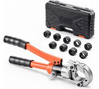 Pince à sertir hydraulique SucceBuy, outil polyvalent avec mâchoires TH16, TH20, TH26 et TH32 pour tubes en plastique PEX et aluminium et mâchoires V12, V15, V18, V22 et V28 pour tubes en acier inoxyd