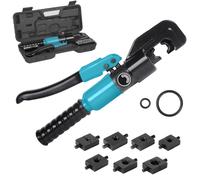 Pince à sertir hydraulique YQK-70 - pince manuelle pour cosses de câble - pression de sertissage : 8T - 4–70 mm² - course de 10 mm - pour câbles électriques - bleu/noir