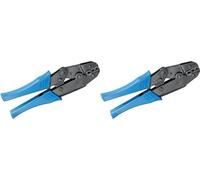 Pince à sertir les cosses avec cliquet et verrouillage de sécurité, 0,5-6,0 mm², bleue, lot de 2