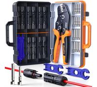 Pince à Sertir, Outils de Sertissage Solaires Pour 2,5-6 mm² Câble PV avec Preciva Pince a Sertir, 10 Paires de Connecteurs Solaires, 2 Clés MC4, Photovoltaïque Panneaux Solaires