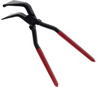 Pince à sertir R8, coudée à 45°, 280 mm - avec rayon soudé 8 mm, revêtement KTL, plastifié rouge, pour zinc, alu & tôle de cuivre - Outillage de ferblanterie 282159