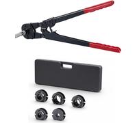 Pince à sertir SucceBuy pour tubes en plastique PEX et aluminium avec mâchoires TH12, TH16, TH20, TH26 et TH32 et poignée flexible, outil de sertissage avec mallette de rangement pratique pour le mont