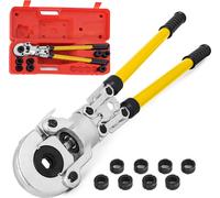 Pince à sertir U16, U20, U25, U32, TH16, TH20, TH26, TH32 mm, Pince à sertir Pince à sertir 6 T de force de pression, Pince à sertir pour tubes avec tête pivotante sur 360° et poignée ergonomique, Pin