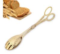 Pince À Soupe Dorée, Pince À Salade En Acier Inoxydable, Pinces De Cuisine Barbecue, Pinces À Buffet De Cuisine Double Face, Buffet De Pain À Salade Pinces À Pâtisserie Outils De Cuisson 22cm