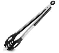 Pince à Spaghetti, 30,5 cm Pince Cuisine Pince de Cuisine Pince Barbecue | Pinces à Pâtes en Silicone avec Dents, Pour Cuisine, Spaghetti et Nouilles, Salade, Barbecue (30,5cm-Noir)