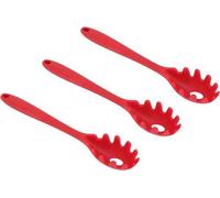 Pince à spaghettis en silicone, 3 pièces - Revêtement antidérapant rouge - 285 x 6 cm
