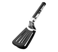 Pince à spatule en acier inoxydable - Retourneur multifonction avec poignée en silicone et poignée anti-brûlure | Pinces de cuisson pour barbecue, pour steak, poisson, crevettes, bacon