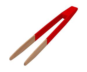 Pince à toast en bambou rouge 24 cm Pebbly