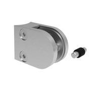 Pince à Verre Demi-Ronde 50 x 40 mm, en Zamak, pour Tube Ø 42,4 mm, Pour Garde-Corps et Balustrades